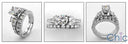 Matching Set 1 Ct Round Center in 4 Prongs Cubic Zirconia Cz Ring