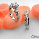 Matching Set Round 1 Ct Center Cahnnel Cubic Zirconia Cz Ring