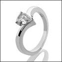 Solitaire .75 Pear Center Engagement Cubic Zirconia Cz Ring