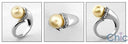 10MM Synthetic Pearl Cubic Zirconia Pave 14K White Gold  Right Hand Ring