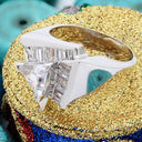 Anniversary 2 Ct Triangle Center Channel Baguettes Cubic Zirconia Cz Ring