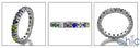Eternity Multi Color Round Stone Cubic Zirconia Cz Ring