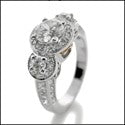 Engagement Round 0.75 Center 1.35 Pave Cubic Zirconia Cz Ring