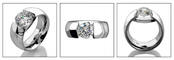 Solitaire 1 Ct Round Channel Cubic Zirconia Cz Ring