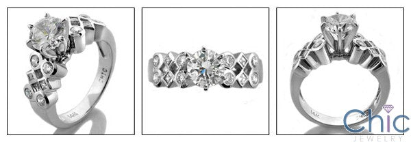 Engagement 1 Ct . Brilliant Bezel Cubic Zirconia Cz Ring