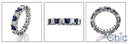 Sapphire Diamond CZ Eternity Prong Set Band