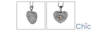 Cubic Zirconia Cz Two Tone Heart Shaped Lock Pendant