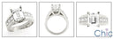 Engagement 2 Ct Emerald Center Stone Channel Princess Cubic Zirconia Cz Ring