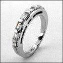 Wedding .35 Baguette set Channel Cubic Zirconia CZ Band 