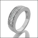 Cubic Zirconia Wedding Band 1.25 Total carat Princess Channel Serrated Edge 14k White Gold Band