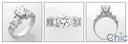 1 Carat Round High Quality Cubic Zirconia Engagement Ring Channel Baguettes Princess Sides 14K White Gold