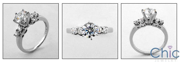 Engagement Tiffany 6 prong 1 Ct Round Center Cubic Zirconia Cz Ring