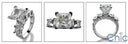Engagement 2 Ct Princess Pave Ct Prong Cubic Zirconia Cz Ring