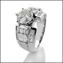 Engagement 1.5 Round Center 6 Prong Channel Cubic Zirconia Cz Ring