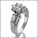 Engagement 1.5 Round Center Channel Cubic Zirconia Cz Ring