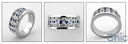 Wedding 2.22 TCWRound Sapphire Bezel Ct Diamond Channel Set Cubic Zirconia CZ Band