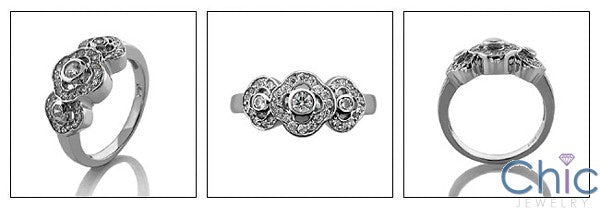 Fine Jewelry Tiny Pave Ct Bezel Cubic Zirconia Cz Ring