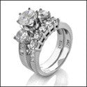 Matching Set 2.78 TCW Round Cubic Zirconia Cz Ring