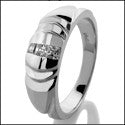Mens Princess channel setting Cubic Zirconia CZ Wedding Band