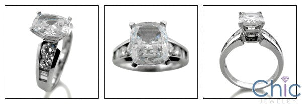Engagement 2.5 Ct Cushion Radiant Channel Round Cubic Zirconia Cz Ring