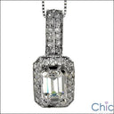 Cubic Zirconia Cz 1.5 TCW Emerald Pave Ct Bail Pendant