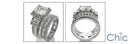 Matching Set 2.5 Princess Center 5 Ct Cubic Zirconia Cz Ring
