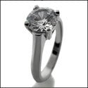 Solitaire 1.75 Round Single Stone Cubic Zirconia Cz Ring