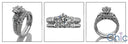 Matching Set 2.35 Ct Round Wedding Cubic Zirconia Cz Ring