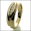 Mens Traditional Round Channel Set Cubic Zirconia CZ Wedding Band