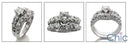 Matching Set Bridal Ring Curved Band 3 TCW Cubic Zirconia Share Prong 14K W Gold