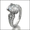 Estate 3 Ct Oval Center pave set shank Cubic Zirconia Cz Ring