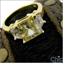 3 Stone Canary Princess 2 Ct Ct Trapezoids Cubic Zirconia Cz Ring
