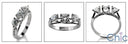 Cubic Zirconia Wedding Band 1.75 TCW Round Prong 14 K white Gold