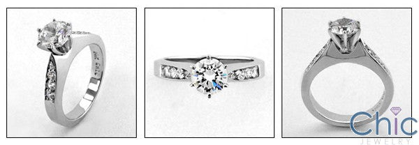 Engagement Bridal Ring 1.0 Ct Round center Cubic Zirconia Cz Ring