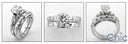 Matching Set 1 Ct Round Center Baguette in Channel Cubic Zirconia Cz Ring