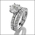 Matching Set 2.75 Round Wedding Cubic Zirconia Cz Ring
