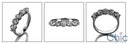 Wedding 5 Round Stone 1 Ct . Cubic Zirconia CZ Band 