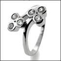 0.60 round Bezels Cubic Zirconia Promise Ring 14K White Gold