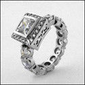 Engagement Princess Center Eternity Cubic Zirconia Cz Ring