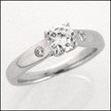 Solitaire 1 Ct Round Lucida Tiffany Engagement Cubic Zirconia Cz Ring