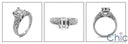1.5 Emerald Cut Cubic Zirconia  Lucida Pave Engagement Ring 14K White Gold