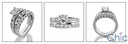 Matching Set 1 Ct Center Round .75 round in Channel Cubic Zirconia Cz Ring