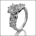 Engagement 1.5 Round Center Graduate Share prong Cubic Zirconia Cz Ring
