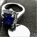 1.5 Sapphire Princess Center Cubic Zirconia Anniverary 14K White Gold Ring