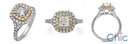 Engagement .75 princess center in Two Tone 14K Gold Halo Cubic Zirconia Ring