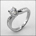 Engagement .60 Round CZ Channel Round Cubic Zirconia Cz Ring