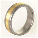 Mens Titanium Ct Yellow Gold Wedding Band