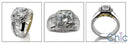 Round Cubic Zirconia Center 2Ct Center Channel Set Tapered Baguettes Two Tone 14k Gold Ring