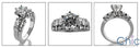 Engagement 1.5 Round Center Channel Cubic Zirconia Cz Ring