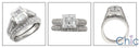 Matching Set 1.5 Princess Center Channel Ct Pave Fitted Cubic Zirconia Cz Ring